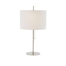 Fangio Lighting 26 In Brushed Steel Metal Table Lamp With Pull Chain 34290tbs The Home Depot