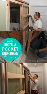 a pocket door frame in an existing wall