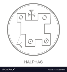 Icon with symbol demon halphas Royalty Free Vector Image
