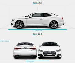 audi a5 2016 2019 dimensions side view