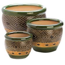 brown ceramic flower pot