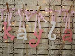 Hanging Wood Letters With Ribbon