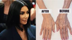 kim kardashian applies kkw body makeup