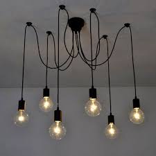 Vintage Edison Multiple Ajustable Diy Ceiling Spider Lamp Light Pendant Lighting