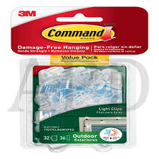 Command Outdoor Light Clips With Foam Strips Value Pack 17017clrawvpes