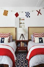 red white and blue toddler rooms