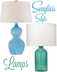 Frosted Seaglass Table Lamps