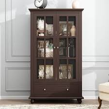 Brown Wood Freestanding Storage Cabinet