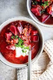 borscht beet soup ahead of thyme