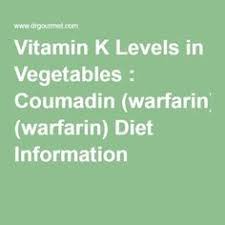 Vitamin K Levels In Vegetables Coumadin Warfarin Diet