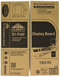 Elmers Tri Fold Display Board White 14x22 Inch