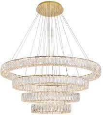 Elegant Lighting 3503g41g Monroe Led 42 Inch Gold Chandelier Ceiling Light