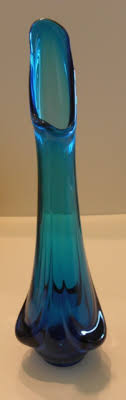 Vintage Mcm Viking Glass 18 Swung Vase