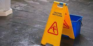 slip on a wet floor