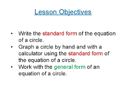 lesson objectives write the standard