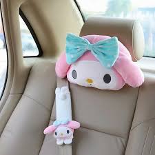 Cute Car Seat Pillow Pink Car Headrest