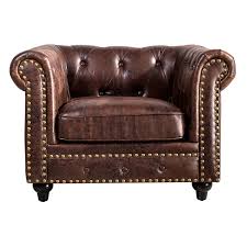 chesterfield tufted brown faux leather