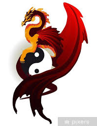 sticker yin yang dragon pixers hk