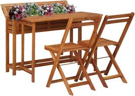 Zamax Set Of 3 Balcony Planter Table