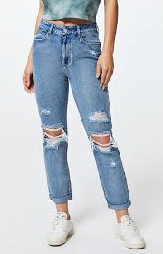 Pacsun Torn Blue Mom Jeans
