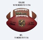 Is an NFL ball bigger than college?