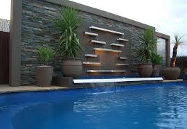 Blade water features have a crisp contemporary look. Creative Ideas How To Make Perfect Landscape Before The Autumn Pool Water Features Pool Houses Backyard Pool