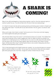 kindergarten esl game a shark is
