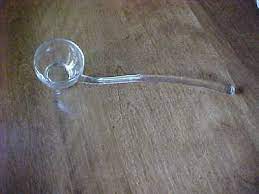 vintage clear glass punch ladle with
