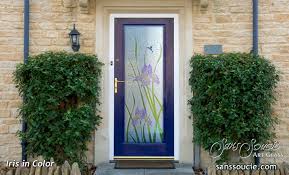 Iris 3d Painted Glass Front Doors
