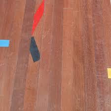 old wooden gym floor with stripes
