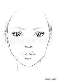 Face Chart Makeup Artist Blank Beautiful Woman Portrait
