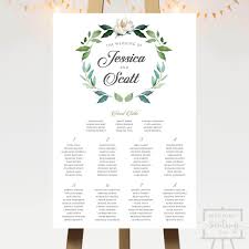 Wreath Seating Chart With Head Table