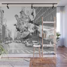 White Selfie Giraffe In Nyc Wall Mural