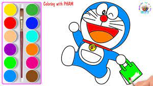 Vẽ và tô màu doraemon chú mèo máy đến từ tương lai - Coloring doraemon -  YouTube