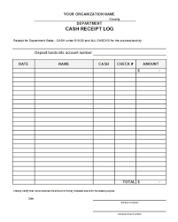 Free Printable Cash Receipts Cash Receipt Log Template Computer