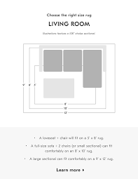 living room rug size