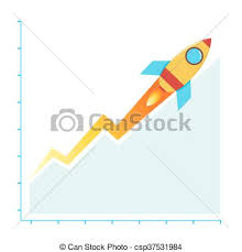 Profit Business Sales Chart Climbing With Rocket Success Concept