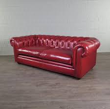 chesterfield sofa leather red