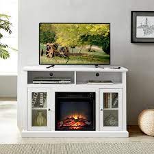 Unbearable 47 5 In White Wood Tv Stand