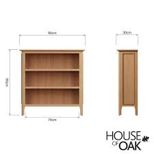 Oslo Oak Small Wide Bookcase By House