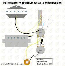 Wiring diagrams ignore the red and white wires in the diagram if your hb only has 2 wires(it has to have at check seymour duncan website or just google humbucker wiring diagrams. Hs Telecaster Wiring Six String Supplies