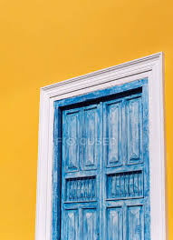 Shut Window With Shabby Blue Wooden