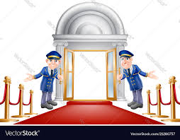 red carpet entrance royalty free vector