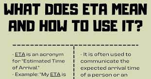 eta meaning what does eta stand for