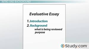 Evaluative Essay Examples Format Characteristics Video
