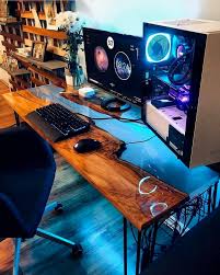 Homall gaming desk 55 inch computer desk racing style office table gamer pc workstation t shaped game station with free mouse pad, gaming handle rack. Daily Setup Tech Pc Gaming On Instagram Do You Like This Custom Desk Credit To Reddit U Ma Custom Gaming Desk Gaming Room Setup Computer Setup