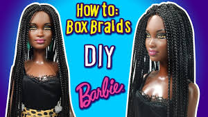 Transform your dolls bad box hair into fabulous doll braids!! How To Make Box Braid Hairstyle For Barbie Doll Diy Doll Yarn Reroot Hair Barbie Hair Doll Hair Barbie Dolls