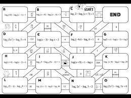 Logarithmic Equations Maze