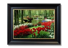tulip river framed prints by simply