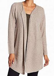 Magaschoni Collarless Large Cardigan Cashmere Sweater Beige